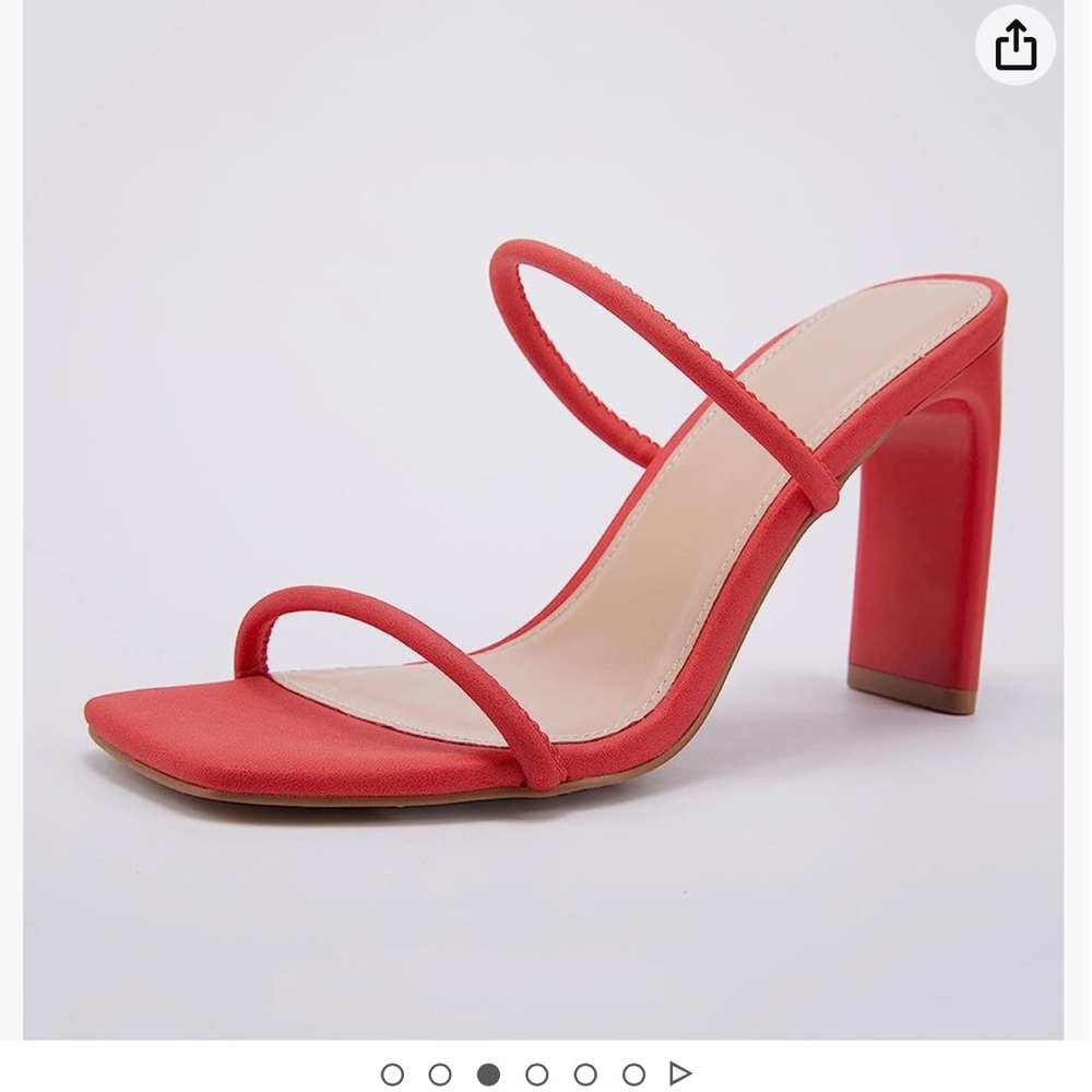 NWT Women Sexy Double Straps Heel Sandals Square OpenToe Dress Shoes Flirty